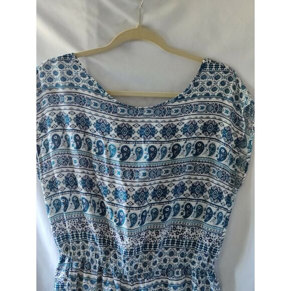 Teenbell Sleeveless‎ Top Blouse Elastic Waist Blue Size Medium - Picture 2 of 10
